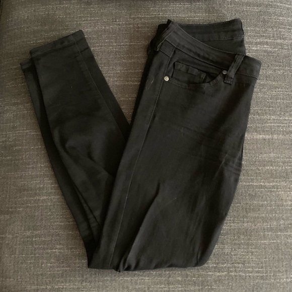 Just Black Denim - Just Black Knee Slit Skinny Jeans